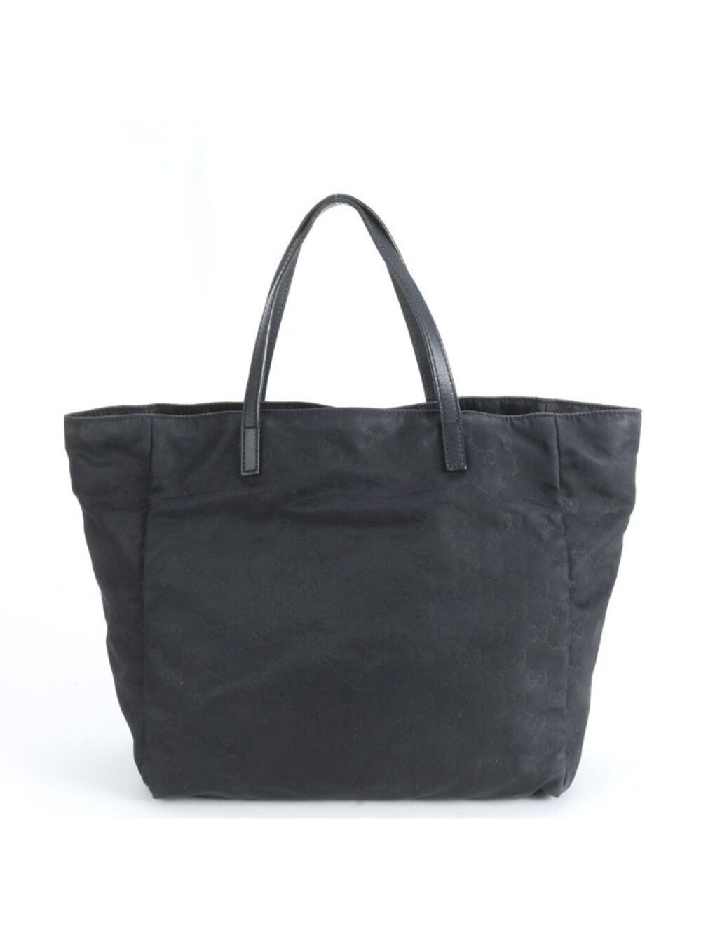 Gucci GG Nylon Leather Tote Shoulder Hand Black - Picture 3 of 9